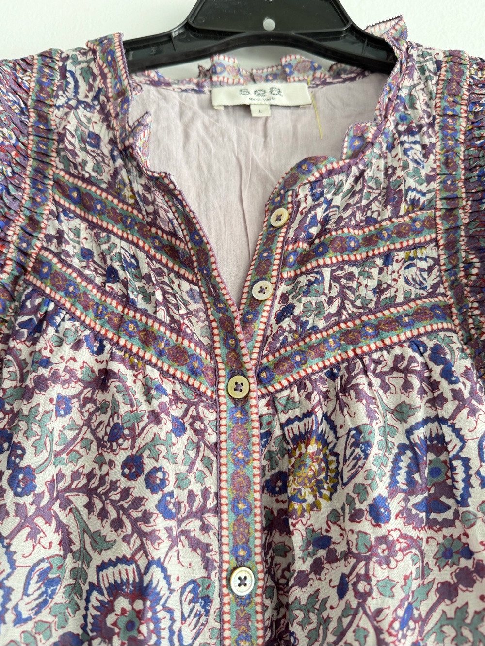 Sea New York Purple Rosita Border Short Sleeve Tunic Dress - Picture 7 of 11